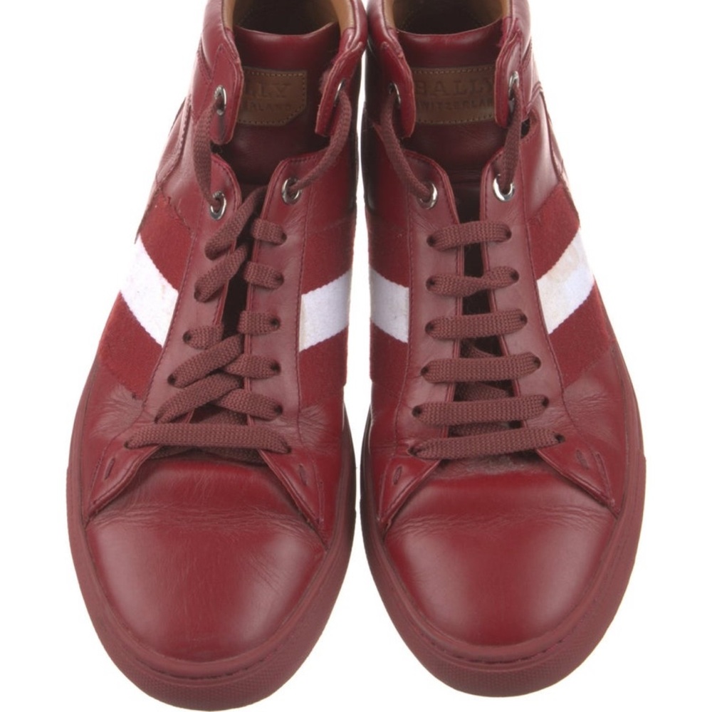 Bally Men's Red High-Top Sneakers